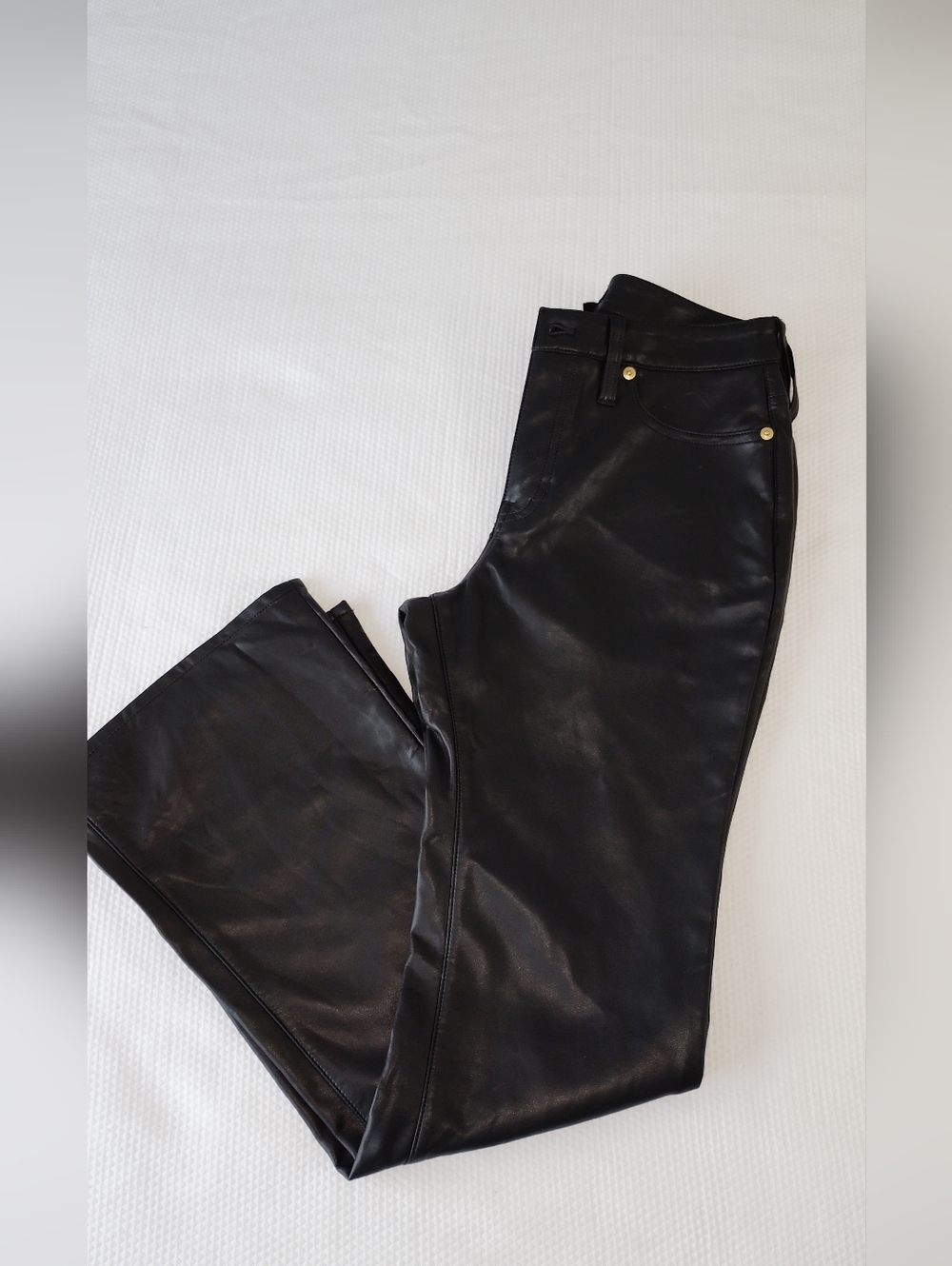J.Crew flare pant in faux leather Black 27 Petite.